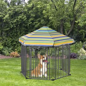 Dog Playpen with Door & Removable Cover for Small & Most Medium Sized Dogs Indoor & Outdoor Use
