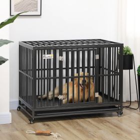 44'' Strong Pet Dog Crate Mobility Cage w/ Playpen & Removeable Tray