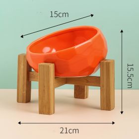 Pet Supplies Bowl Ceramic Cat Bowl Dog Bowl Oblique Mouth (Option: redset)