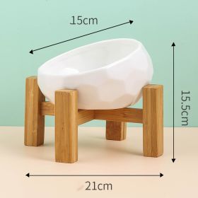 Pet Supplies Bowl Ceramic Cat Bowl Dog Bowl Oblique Mouth (Option: whiteset)