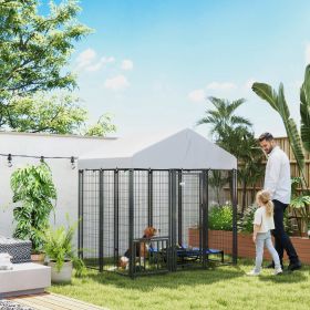 5.9' x 4' x 6' Outdoor Dog Kennel with Roof (Option: Silver-1440x620x275 mm)