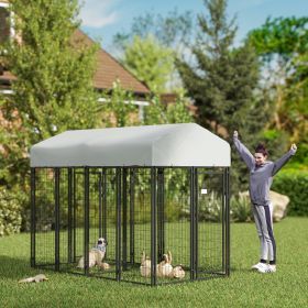 Outdoor Dog Kennel with Two-Room Design (Option: Silver-1190x625x220 mm)
