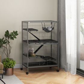 50" H Rolling Small Animal Cage with Hammock (Option: Gray-860x280x600 mm)