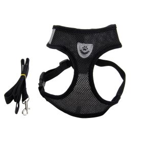 Fashionable High-end Multi-color Dog Harness (Option: Black-L)