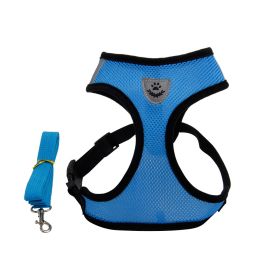 Fashionable High-end Multi-color Dog Harness (Option: Blue-L)