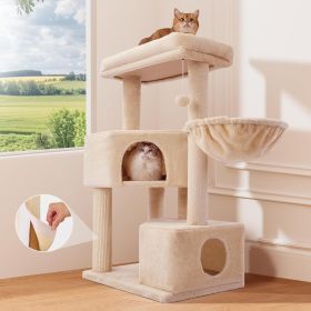 Gardner Pets Large Cat Tree For Medium To Large Cats, Heavy-Duty Cat Tower With Scratch Post And Washable Top Perch. Self-pickup Orders Supported Via (Option: 4Tier Enhanced Version Beige)