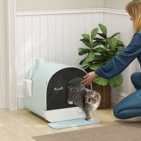 Cat Litter Box with Lid (Option: Green-475x455x460 mm)
