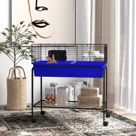 Two-Story Small Animal Cage Removable from Stand (Option: Blue-885x630x260 mm)