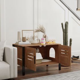 Cat Litter Box Enclosure with Drawers (Option: Brown-900x510x150 mm)