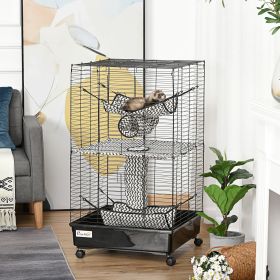 Small Animal Cage Rolling Big Ferret Cage (Option: black-635x180x660 mm)
