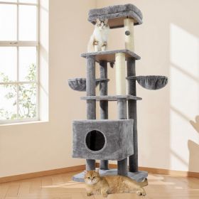 Gardner Pets Large Cat Tree For Medium To Large Cats, Heavy-Duty Cat Tower With Scratch Post And Washable Top Perch. Self-pickup Orders Supported Via (Option: 6Tier Basic Version Gray)