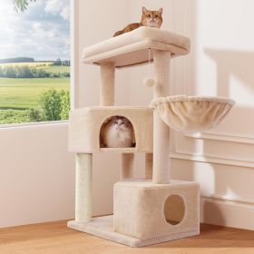 Gardner Pets Large Cat Tree For Medium To Large Cats, Heavy-Duty Cat Tower With Scratch Post And Washable Top Perch. Self-pickup Orders Supported Via (Option: 4Tier  Basic Version Beige)