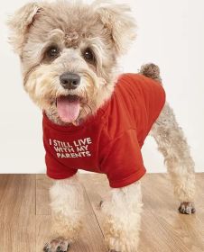 Pet Clothes Round Neck T-shirt (Option: Red-S)