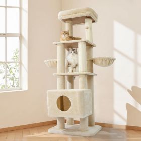 Gardner Pets Large Cat Tree For Medium To Large Cats, Heavy-Duty Cat Tower With Scratch Post And Washable Top Perch. Self-pickup Orders Supported Via (Option: 6Tier Enhanced Version Beige)