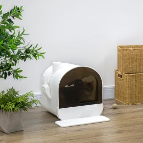 Cat Litter Box with Lid (Option: White-475x455x460 mm)