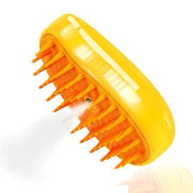 Cat Steam Brush For Shedding - 3 In 1 Pet Steam Brush For Cat And Dog, Rechargeable Steamy Cat Water Brush, Spritz Defur Comb For Cats, Steamer Brush (Option: Yellow)