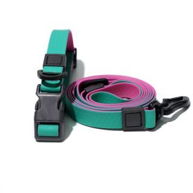 Waterproof Wear-Resistant & Tear-Proof Two-color honeycomb embossed traction rope set  Anti-Slip Buckle Easy-to-Clean 4.92FT Adjustable Length Beach T (Color: Green-purple, size: 1.5cm*150cm)