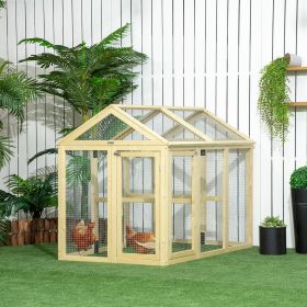 55" Chicken Coop Add-on Expansion (Option: Natural Wood-830x380x560 mm)