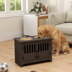 Dog Food Storage Cabinet with Bowls & Dog Feeding Station (Option: Espresso-680x460x160 mm)
