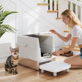 Stainless Litter Box with High Sides (Option: Light Gray-620x420x210 mm)