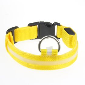 LED Luminous Pet Dog Collar Night (Option: Yellow Light-XL)
