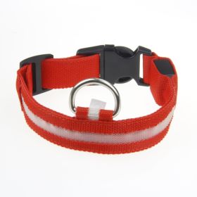 LED Luminous Pet Dog Collar Night (Option: Red Light-M)